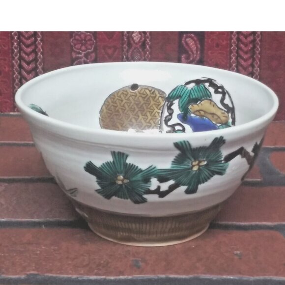 Vintage Japanese Pottery Tea Bowl Matcha Chawan ?Ceremony Spout Sankaku RARE HTF - Picture 8 of 9